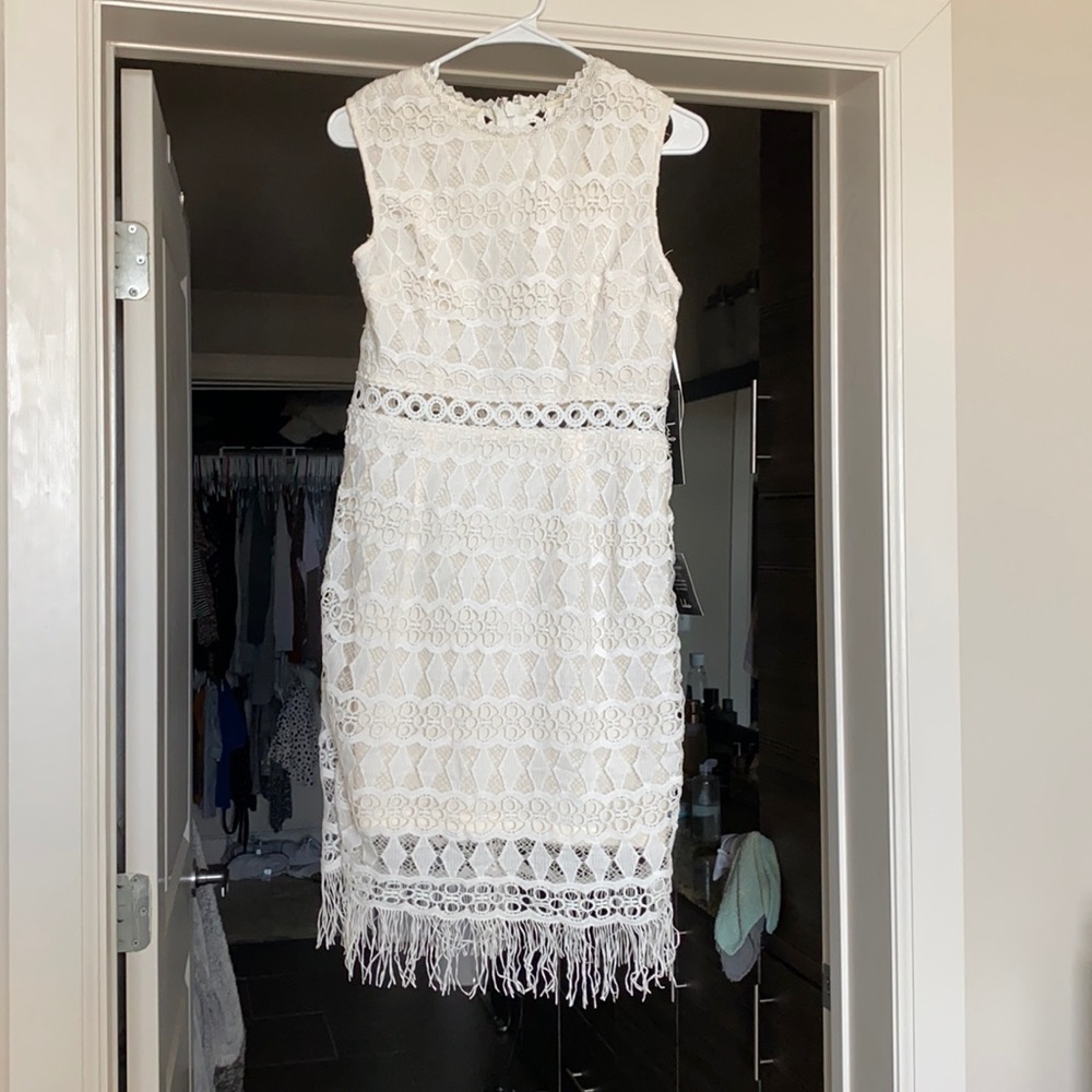 Lulus crochet body on dress